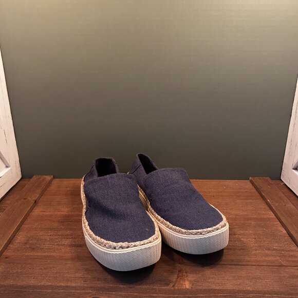 NWOT Toms Womens Canvas Classic Blue Slip On Shoe Size 8 - Picture 3 of 9